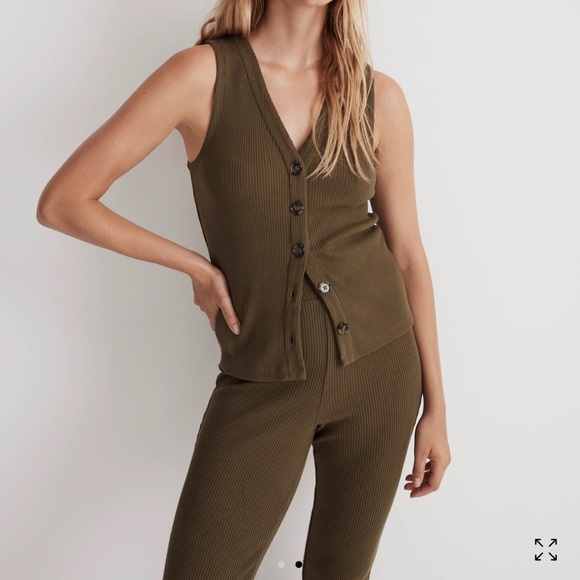 Madewell Ribbed Button-Front Vest - Picture 4 of 4